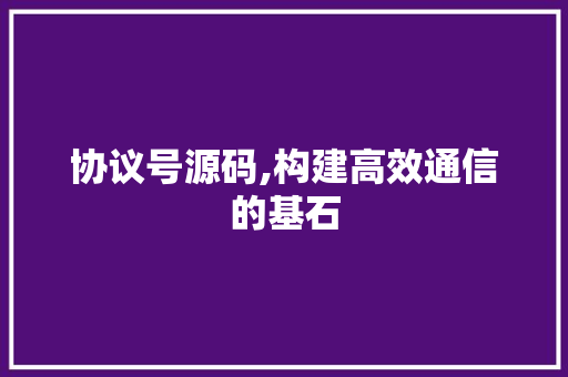 协议号源码,构建高效通信的基石