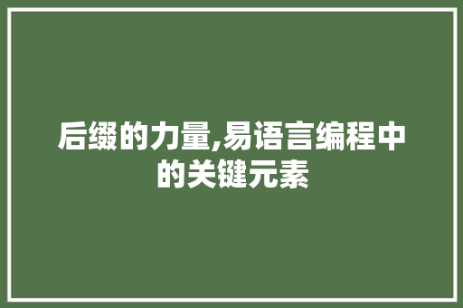 后缀的力量,易语言编程中的关键元素