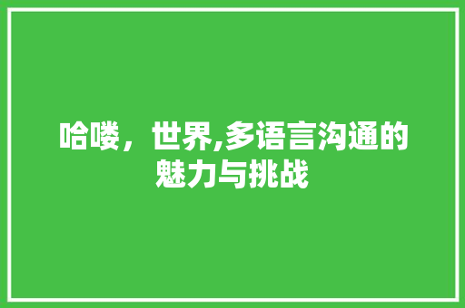 哈喽，世界,多语言沟通的魅力与挑战
