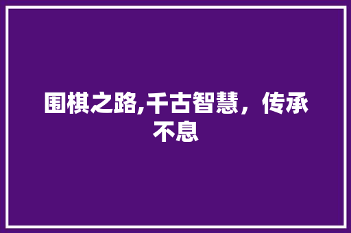 围棋之路,千古智慧，传承不息 360搜优化