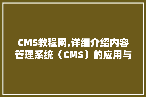 CMS教程网,详细介绍内容管理系统（CMS）的应用与价值 百度算法