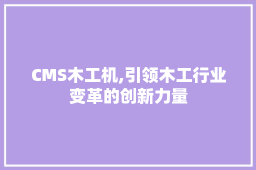 CMS木工机,引领木工行业变革的创新力量 百度算法