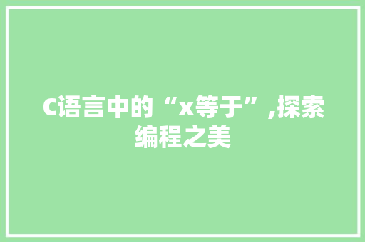 C语言中的“x等于”,探索编程之美