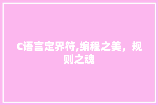 C语言定界符,编程之美，规则之魂