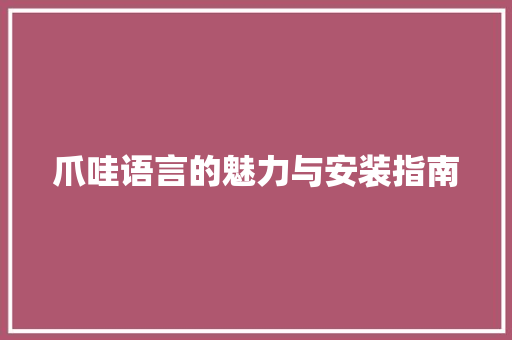 爪哇语言的魅力与安装指南