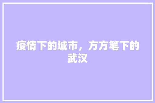 疫情下的城市，方方笔下的武汉