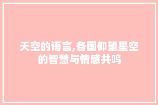 天空的语言,各国仰望星空的智慧与情感共鸣 百度算法