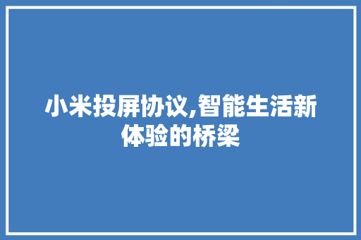 小米投屏协议,智能生活新体验的桥梁