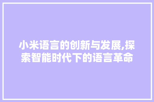 小米语言的创新与发展,探索智能时代下的语言革命