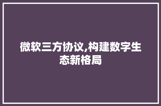 微软三方协议,构建数字生态新格局
