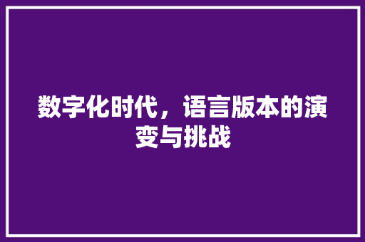 数字化时代，语言版本的演变与挑战