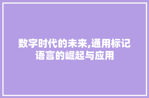 数字时代的未来,通用标记语言的崛起与应用