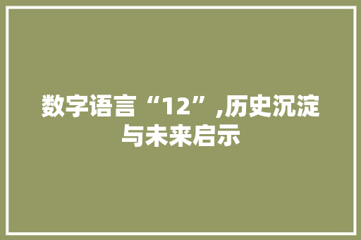 数字语言“12”,历史沉淀与未来启示