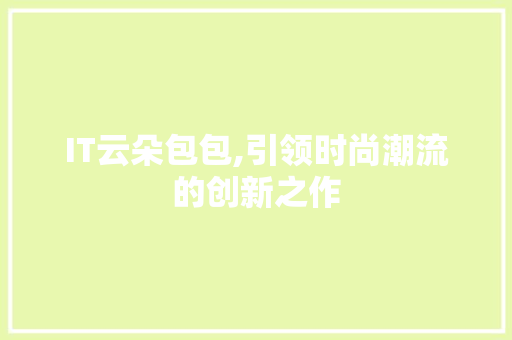 IT云朵包包,引领时尚潮流的创新之作
