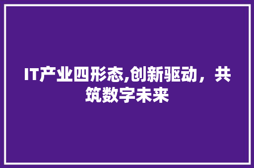 IT产业四形态,创新驱动，共筑数字未来