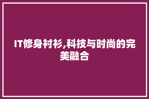 IT修身衬衫,科技与时尚的完美融合