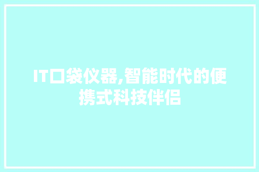IT口袋仪器,智能时代的便携式科技伴侣