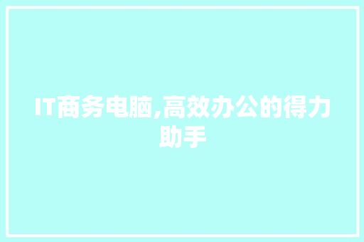 IT商务电脑,高效办公的得力助手