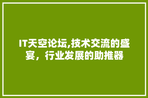 IT天空论坛,技术交流的盛宴，行业发展的助推器