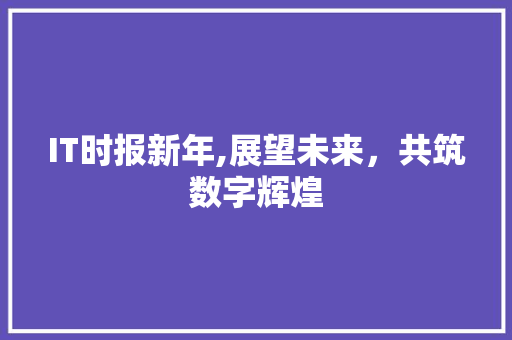 IT时报新年,展望未来，共筑数字辉煌 百度算法