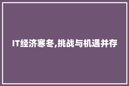 IT经济寒冬,挑战与机遇并存 AI技术学习