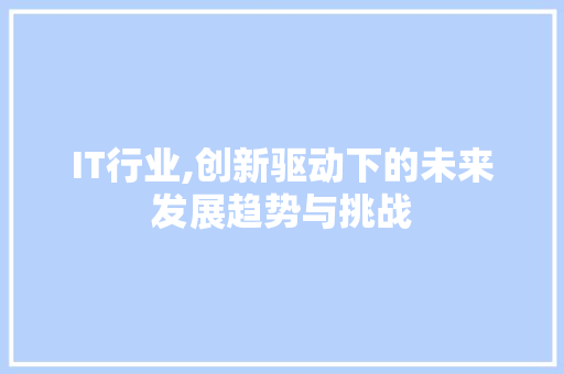 IT行业,创新驱动下的未来发展趋势与挑战 网站优化