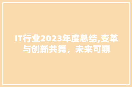 IT行业2023年度总结,变革与创新共舞，未来可期 英文谷歌算法