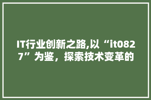 IT行业创新之路,以“it0827”为鉴，探索技术变革的无限可能 360搜优化