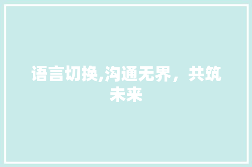 语言切换,沟通无界，共筑未来