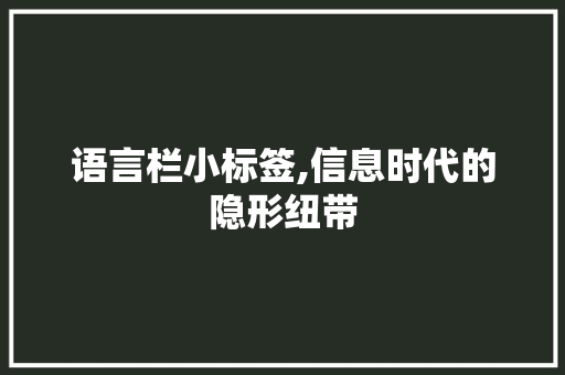 语言栏小标签,信息时代的隐形纽带