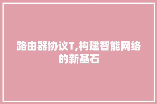 路由器协议T,构建智能网络的新基石 360搜优化