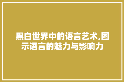 黑白世界中的语言艺术,图示语言的魅力与影响力