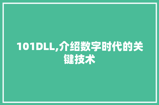 101DLL,介绍数字时代的关键技术