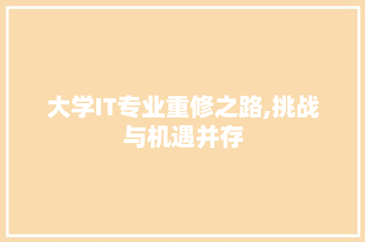大学IT专业重修之路,挑战与机遇并存