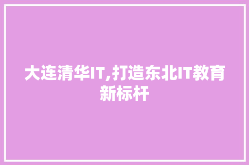 大连清华IT,打造东北IT教育新标杆 英文谷歌算法