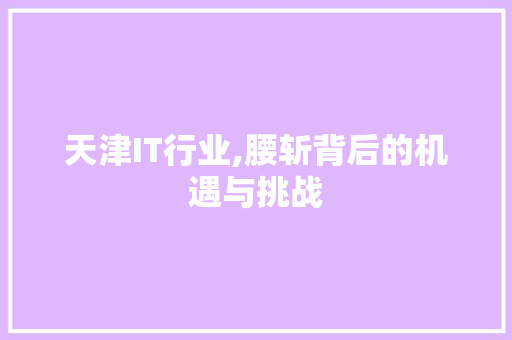 天津IT行业,腰斩背后的机遇与挑战 头条优化