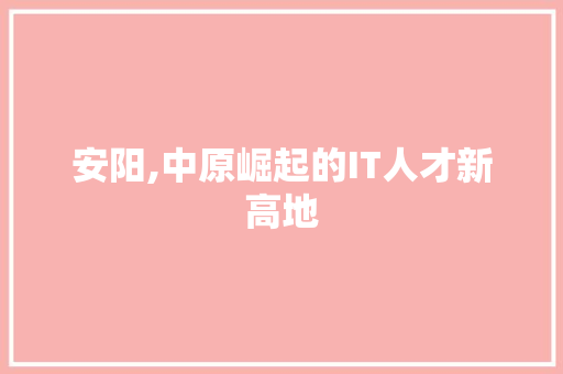 安阳,中原崛起的IT人才新高地 AI技术学习