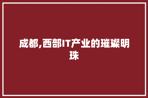 成都,西部IT产业的璀璨明珠 百度算法
