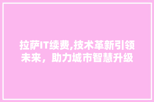 拉萨IT续费,技术革新引领未来，助力城市智慧升级 seo技术