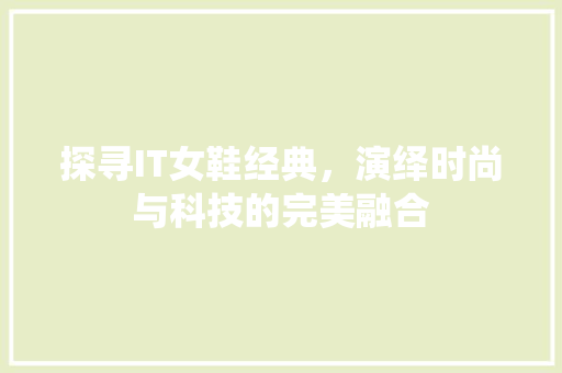 探寻IT女鞋经典，演绎时尚与科技的完美融合 网站优化