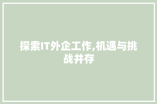 探索IT外企工作,机遇与挑战并存 搜狗优化