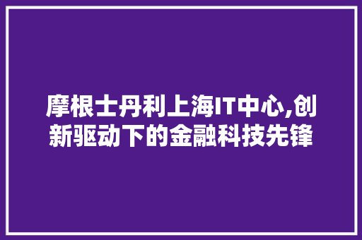 摩根士丹利上海IT中心,创新驱动下的金融科技先锋 英文谷歌算法