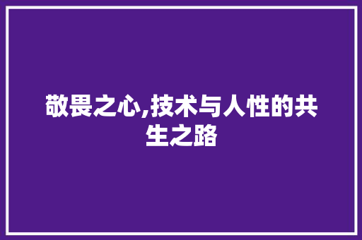 敬畏之心,技术与人性的共生之路 头条优化