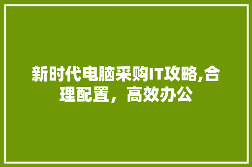 新时代电脑采购IT攻略,合理配置，高效办公 网站优化