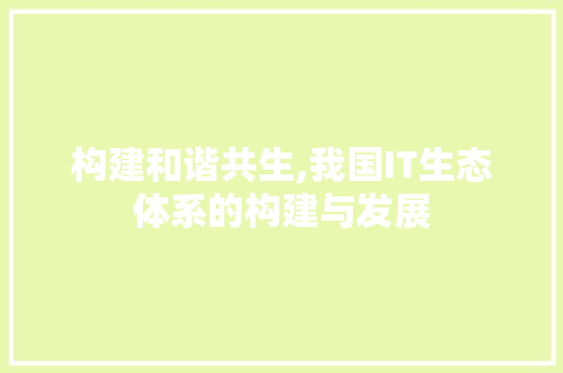 构建和谐共生,我国IT生态体系的构建与发展
