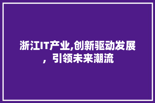 浙江IT产业,创新驱动发展，引领未来潮流 英文谷歌算法