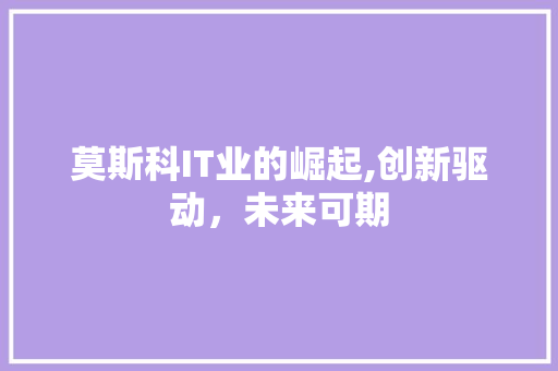 莫斯科IT业的崛起,创新驱动，未来可期