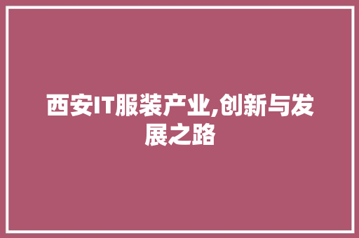 西安IT服装产业,创新与发展之路