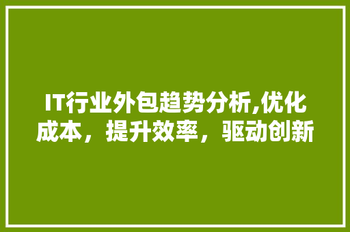 IT行业外包趋势分析,优化成本，提升效率，驱动创新
