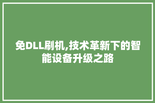 免DLL刷机,技术革新下的智能设备升级之路